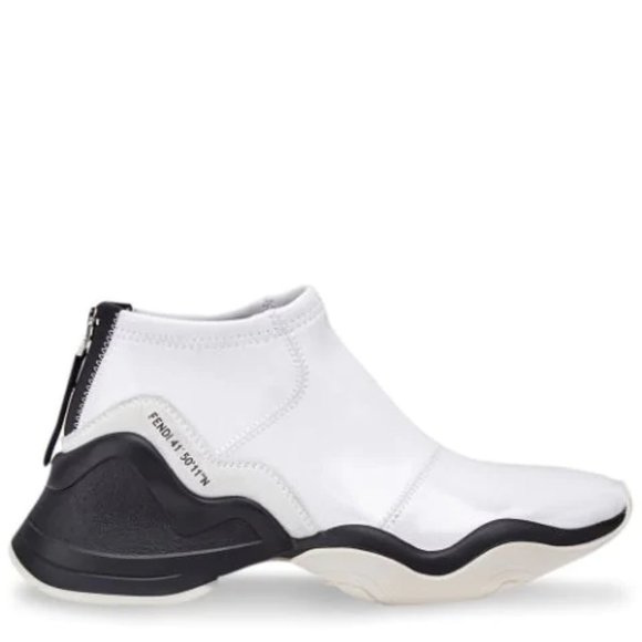 NWT Fendi FFluid Glossy Sneakers Patent White NEW - Picture 1 of 13